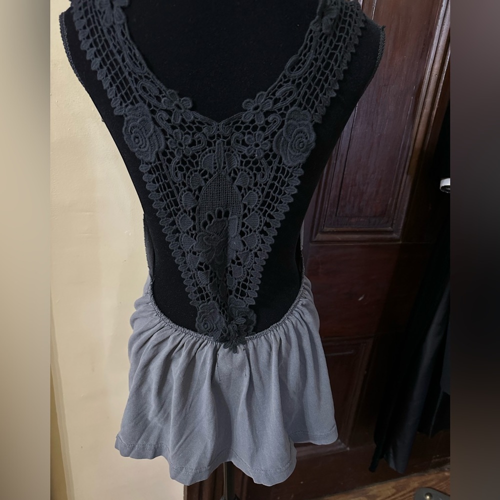 Furst of a Kind ACDC Lace back upcycled T Shirt . S/M